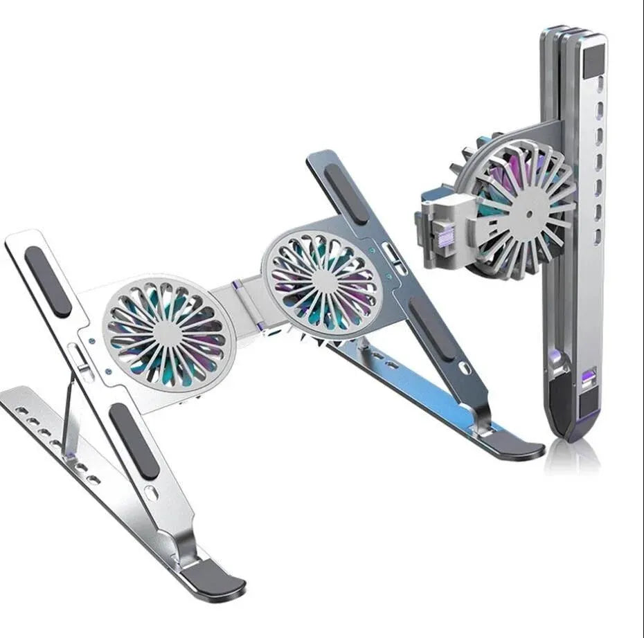 Foldable Dual Fan Laptop Cooling Stand Dubai UAE portable adjustable laptop cooler for gaming work and everyday use