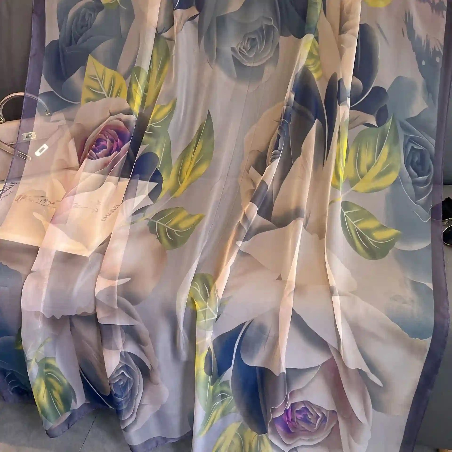 Luxury Silk Feel Patterned Scarf for Women Dubai UAE elegant silk feel patterned scarf for women stylish hijab neck scarf and everyday fashion