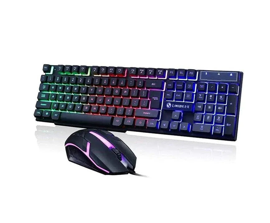 Rainbow Gaming Keyboard and Mouse Combo Dubai UAE RGB gaming keyboard and mouse set for PC gaming office work and everyday performance