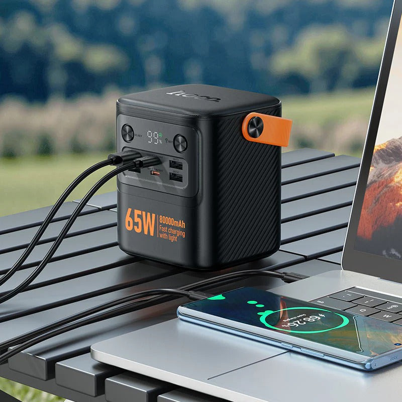 Hoco TitanCharge 80000mAh 65W Fast Charging Power Station for Laptops & Smartphones | Emirasouq