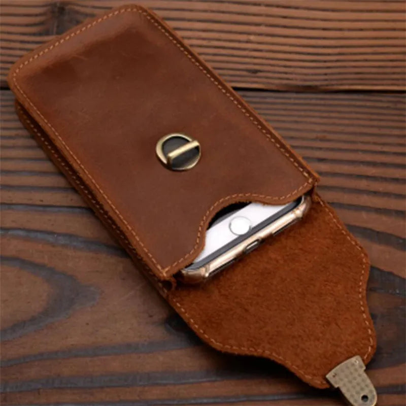 Retro Leather Phone Crossbody Storage Bag Dubai UAE stylish women's crossbody bag for phones cards cash and daily essentials