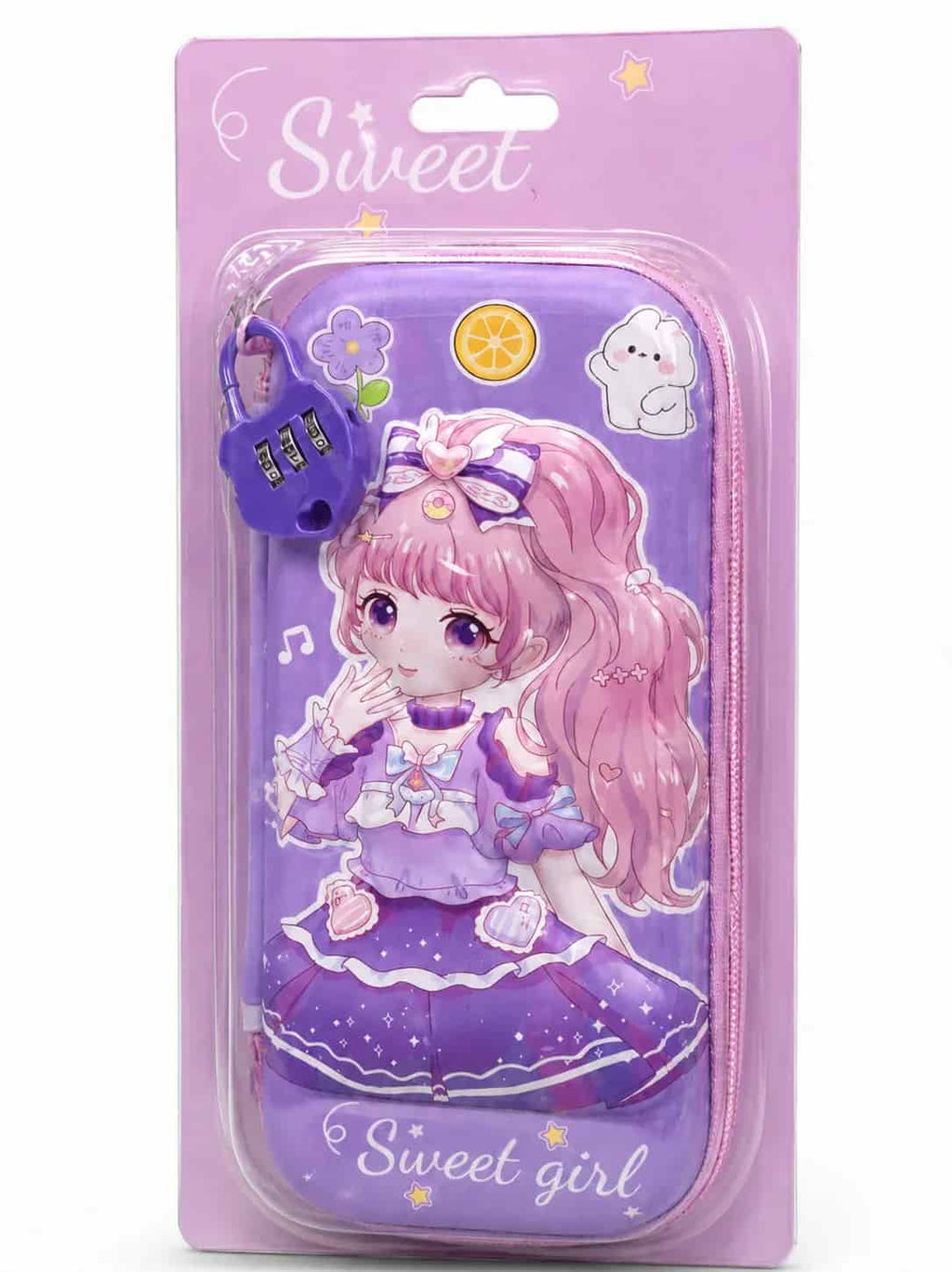 Locked Kawaii Pencil Case with Combination Lock Dubai UAE cute kawaii pencil case with secure combination lock for school stationery and student essentials