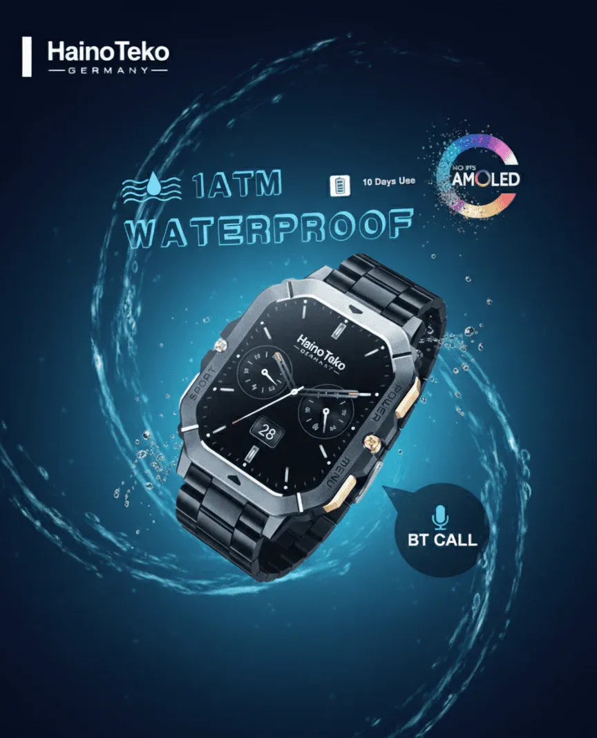 HainoTeko AMOLED Bluetooth Smartwatch Dubai UAE premium smartwatch with AMOLED display Bluetooth calling fitness tracking and modern design