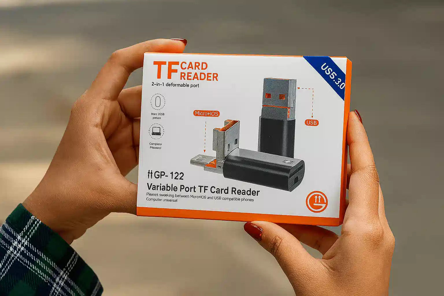 3-in-1 USB TF Card Reader for Android and iPhone High Speed Data Transfer UAE