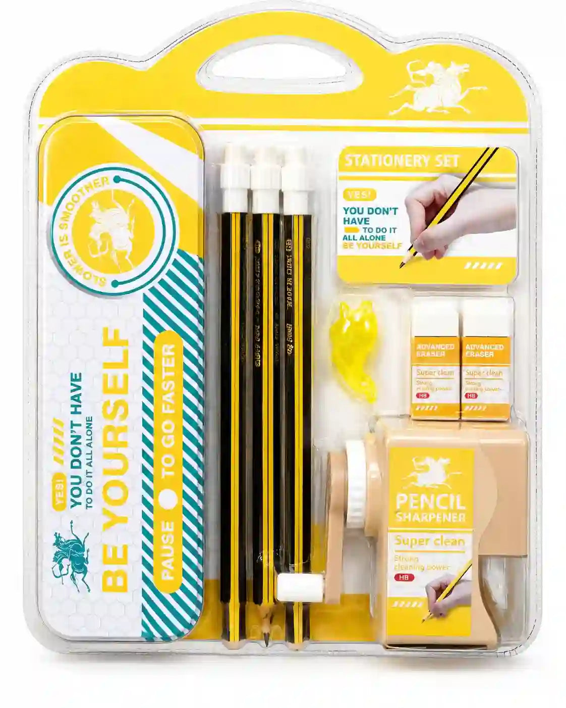 Complete School Stationery Set with Metal Pencil Case Dubai UAE all in one school stationery kit with durable metal pencil case for students