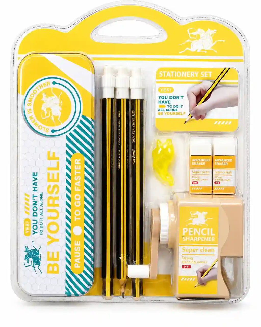 Complete School Stationery Set with Metal Pencil Case Dubai UAE all in one school stationery kit with durable metal pencil case for students