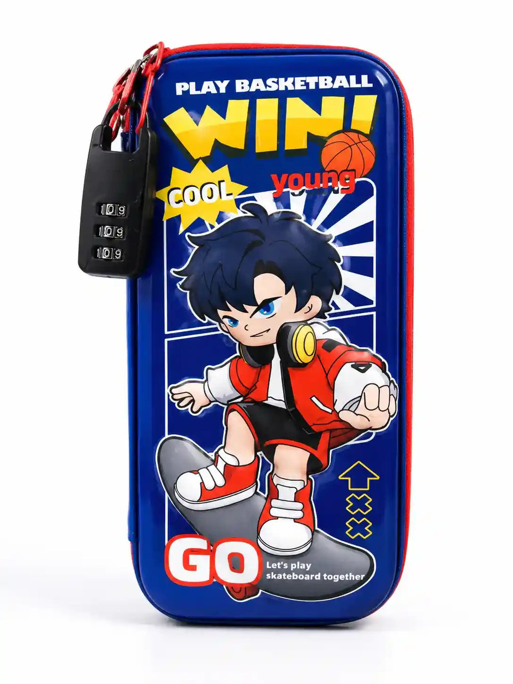Anime Locked Pencil Case with Combination Lock Dubai UAE stylish pencil case with secure combination lock for school stationery and student essentials