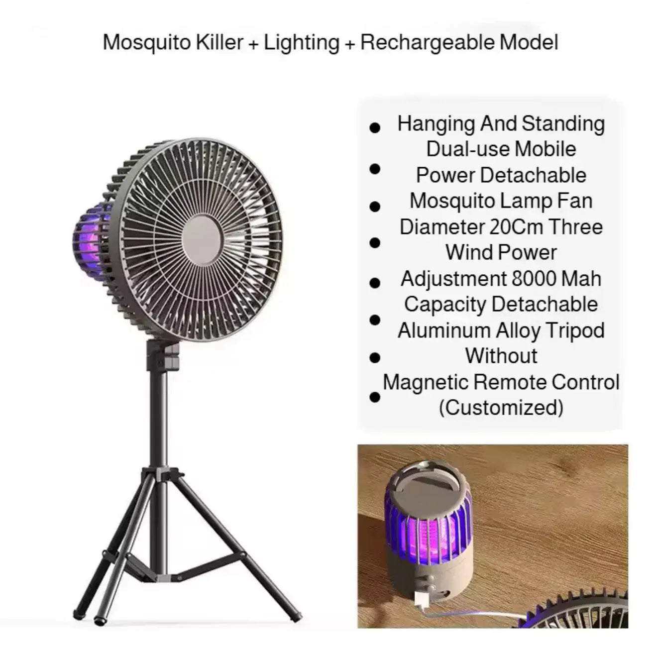 Rechargeable Mosquito Killer Fan with Tripod Stand Dubai UAE portable mosquito control fan with rechargeable battery for indoor and outdoor use