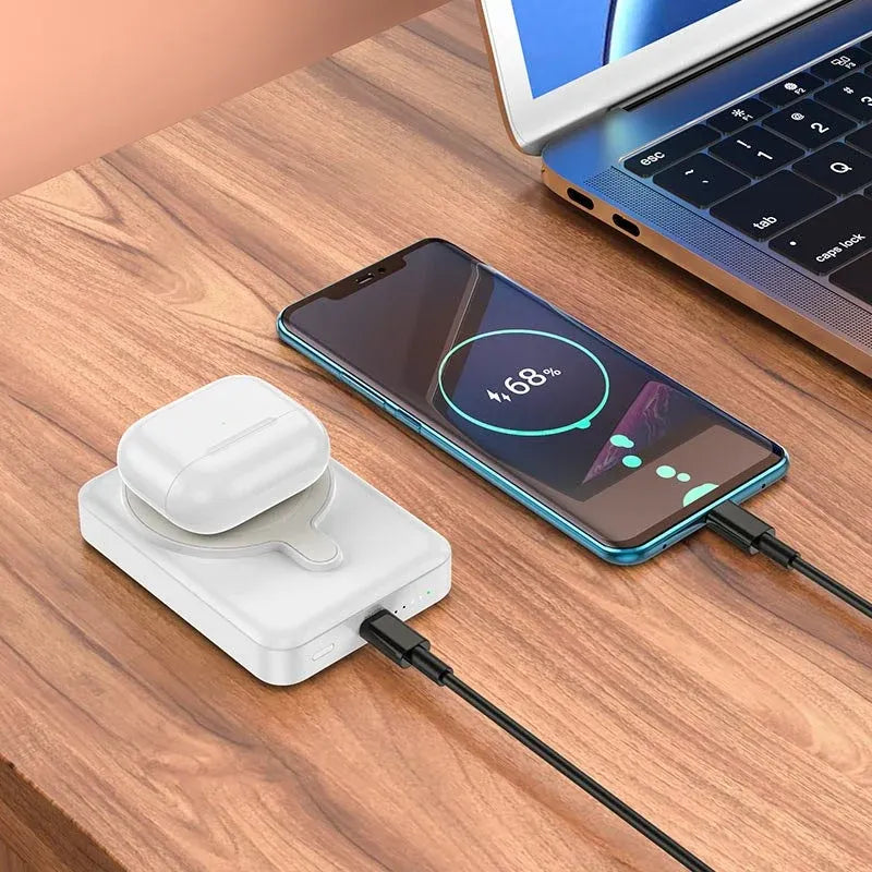 Hoco Q11 10000mAh Magnetic Wireless Power Bank Dubai UAE 10000mAh magnetic wireless power bank for compatible smartphones with portable charging and slim design