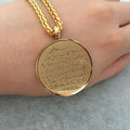 Ayat al Kursi Gold Pendant Necklace Dubai UAE elegant Islamic gold pendant necklace featuring Ayat al Kursi for everyday wear meaningful gifting and timeless style