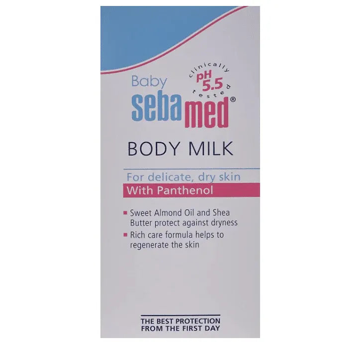 Sebamed Baby Body Milk with Panthenol pH 5.5 Dubai UAE gentle baby moisturizer for soft hydrated and protected sensitive skin