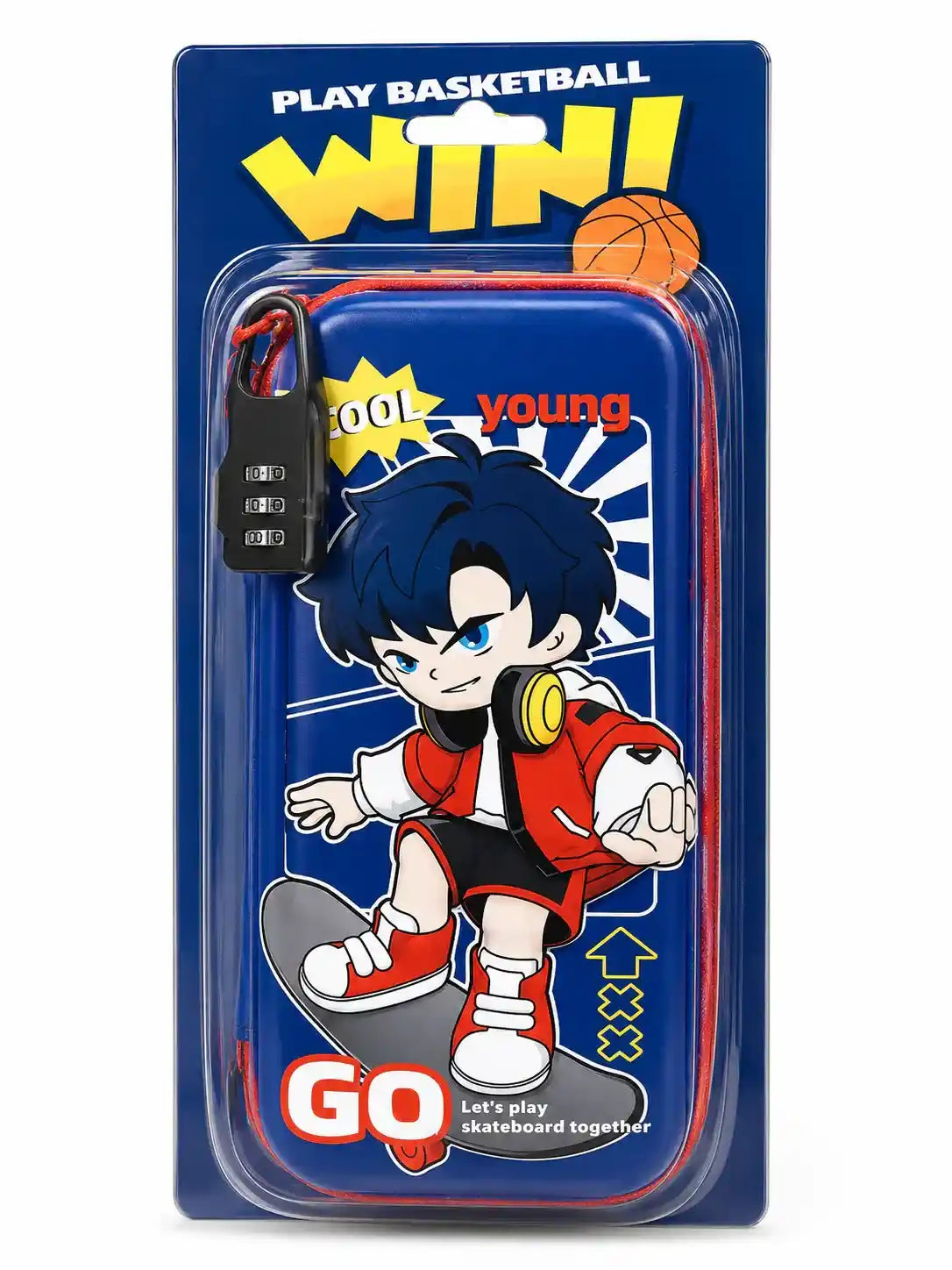 Anime Locked Pencil Case with Combination Lock Dubai UAE stylish pencil case with secure combination lock for school stationery and student essentials