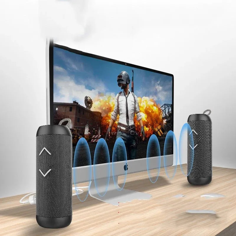 Portable Wireless Bluetooth Speaker 14W Dubai UAE 14W portable Bluetooth speaker with powerful stereo sound wireless music playback and long battery life