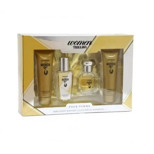 Trillion Women Pour Femme Gift Set 4 Piece Dubai UAE women's perfume gift set with four piece fragrance collection for elegant everyday wear special occasions and gifting