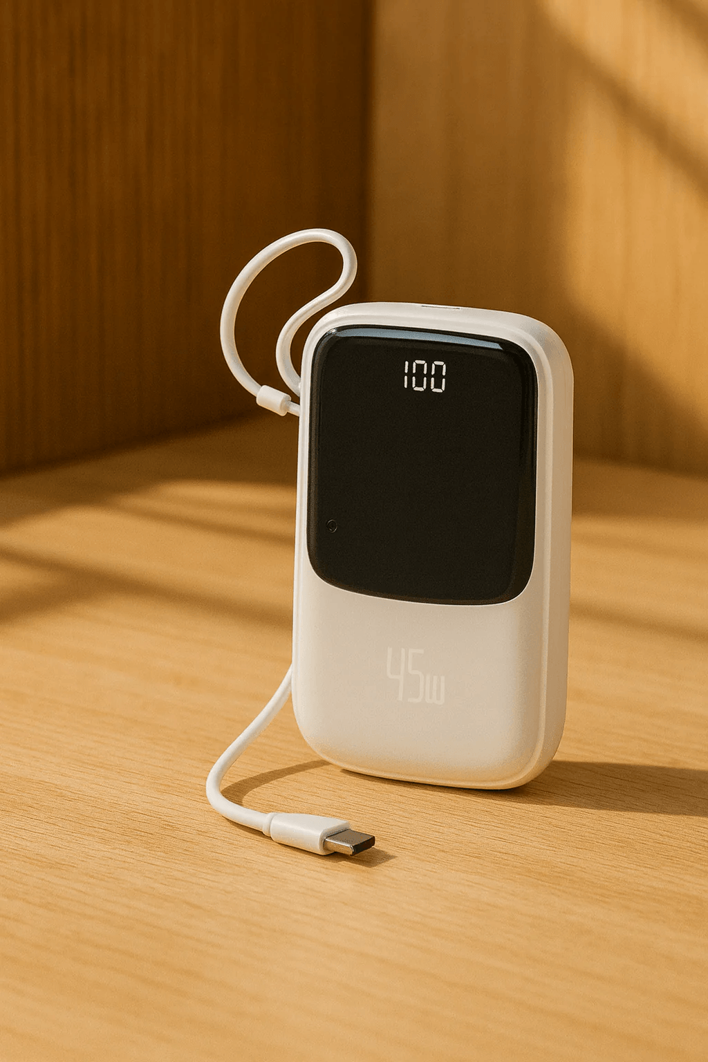 Bastec 20000mAh 45W Fast Charging Power Bank with Built-In Cable | Emirasouq
