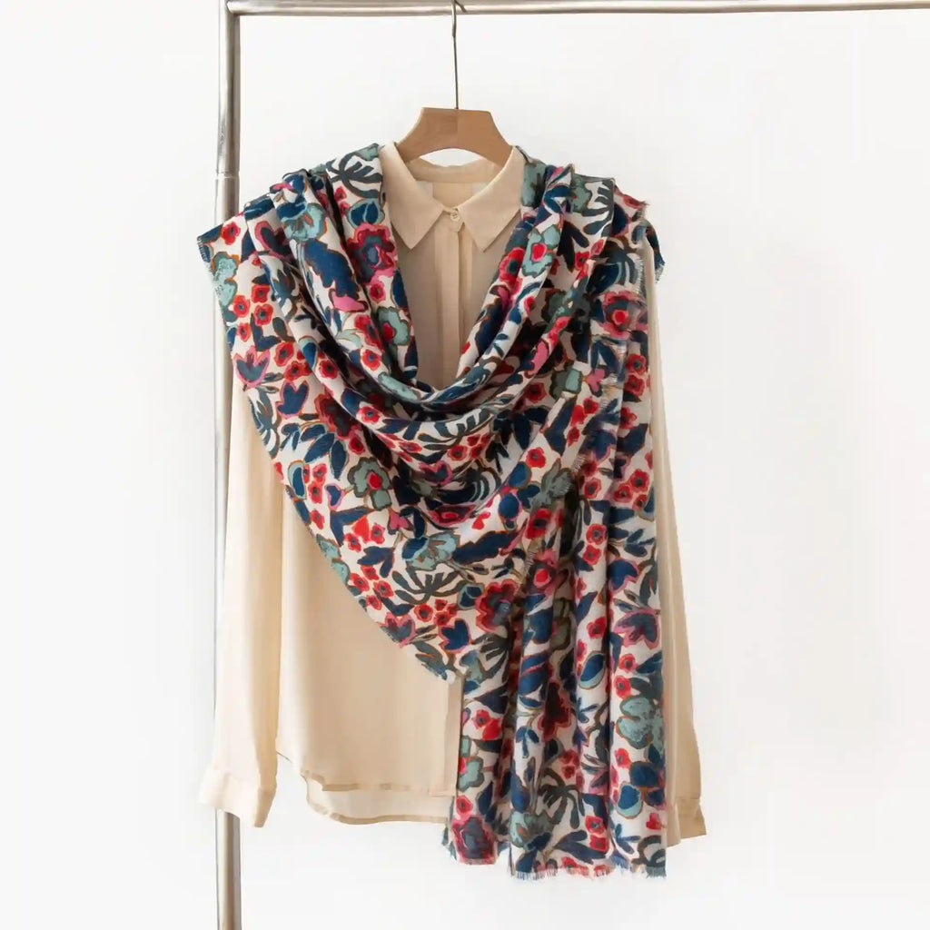 Printed Cashmere Feel Warm Scarf Shawl Dubai UAE soft cashmere feel scarf shawl with elegant print for winter fashion travel and everyday wear
