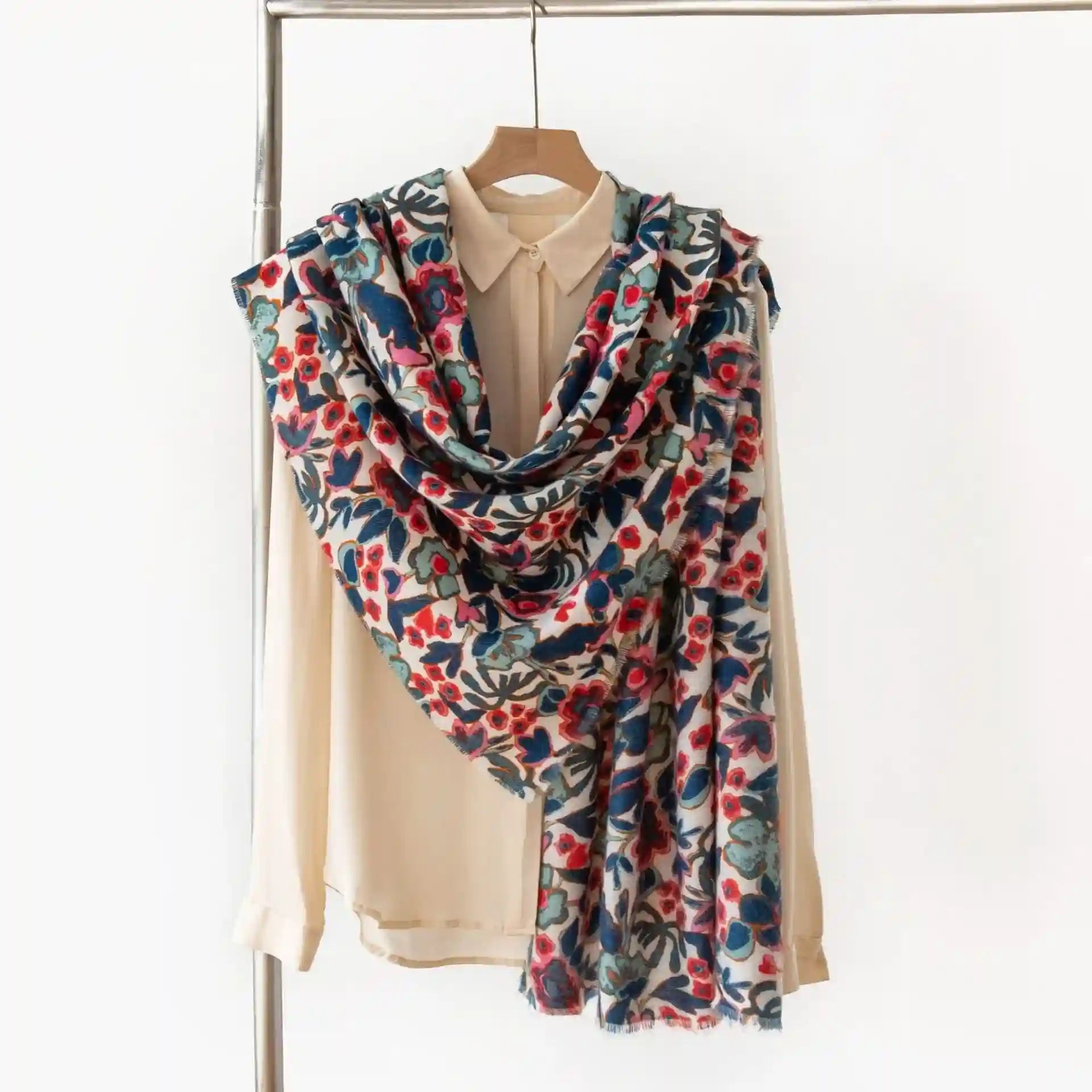 Printed Cashmere Feel Warm Scarf Shawl Dubai UAE soft cashmere feel scarf shawl with elegant print for winter fashion travel and everyday wear