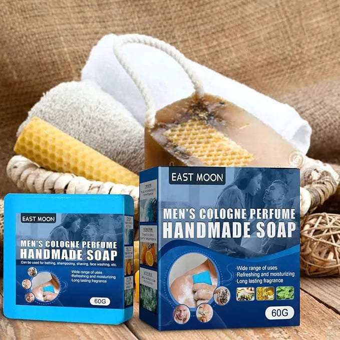 East Moon Men's Cologne Handmade Soap 60g Dubai UAE premium men's cleansing soap with cologne inspired fragrance for daily grooming