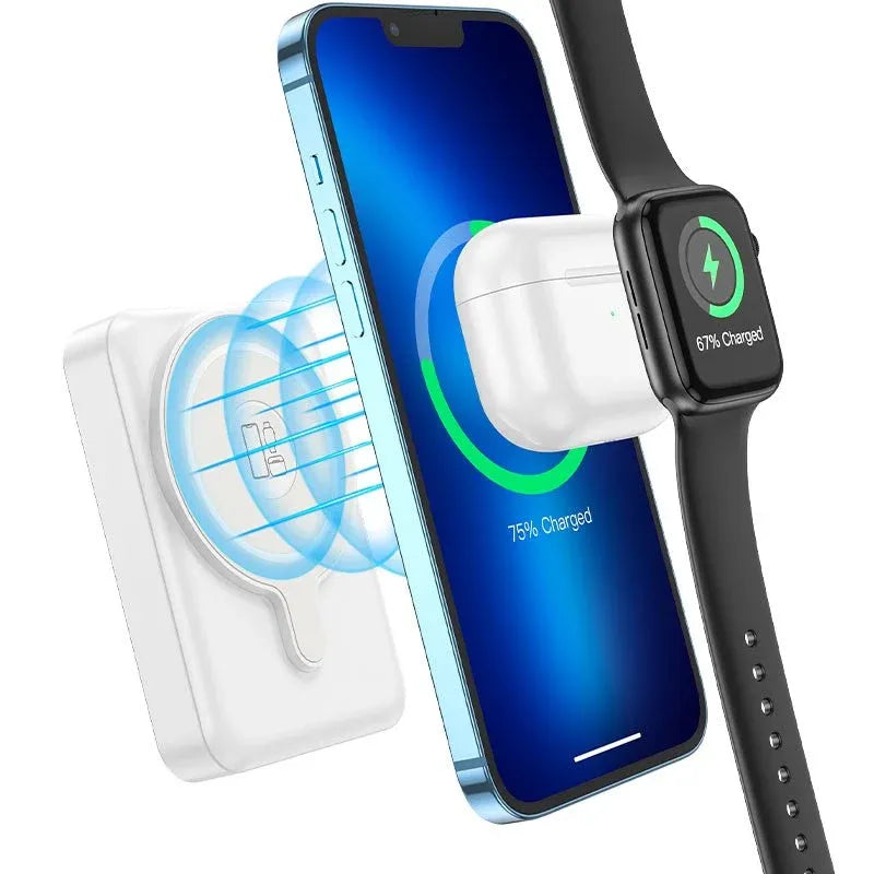 Hoco Q11 10000mAh Magnetic Wireless Power Bank Dubai UAE 10000mAh magnetic wireless power bank for compatible smartphones with portable charging and slim design