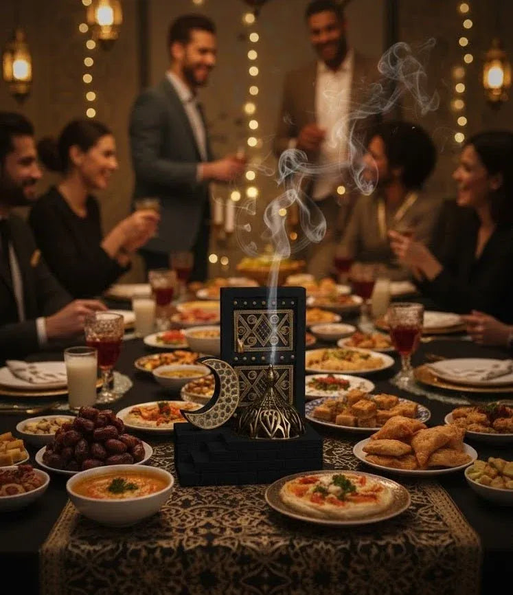Islamic Crescent and Dome Decorative Table Piece Dubai UAE elegant Islamic table decor featuring crescent moon and dome design for home office and Ramadan decoration