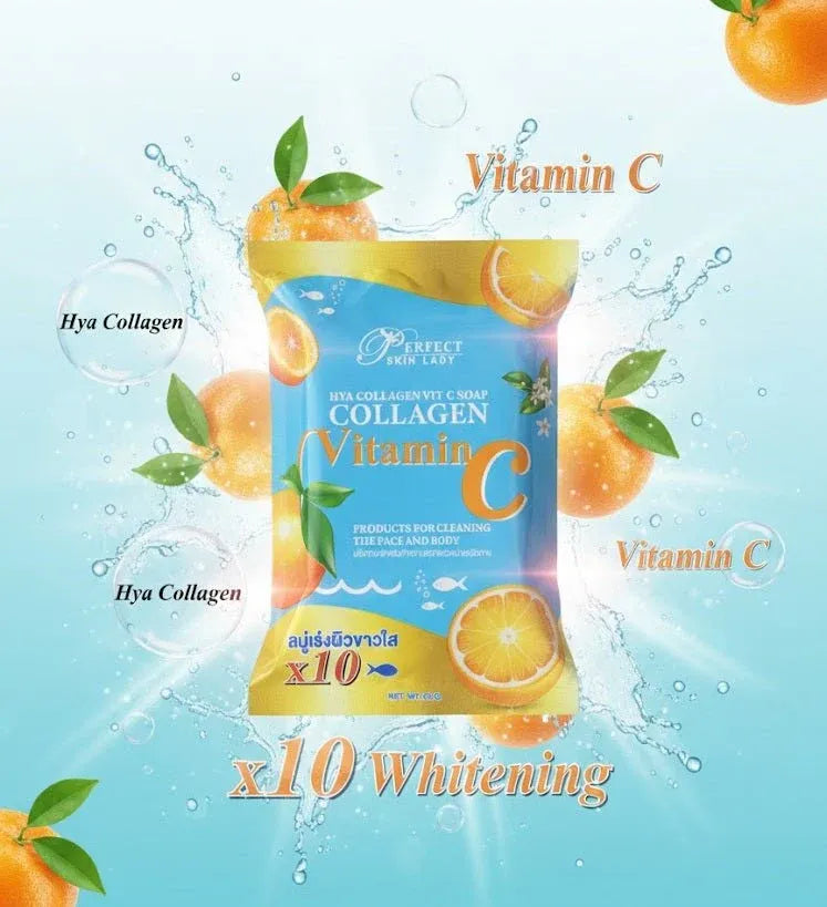 Perfect Skin Lady Collagen Vitamin C Soap 80g Dubai UAE brightening beauty soap with collagen and vitamin C for radiant looking skin
