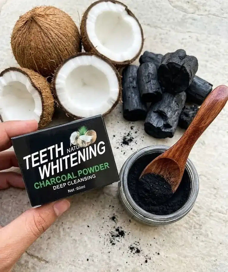 Activated Charcoal Teeth Whitening Powder 60ml Dubai UAE activated charcoal teeth whitening powder for daily oral care cleaner looking teeth and fresh breath
