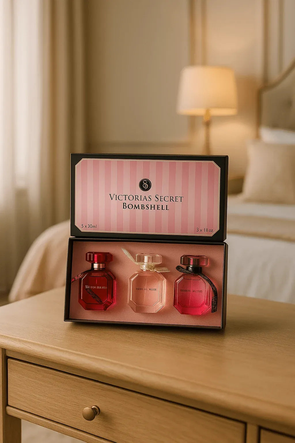 Bombshell Mini Perfume Trio Gift Set 3 x 30ml Dubai UAE elegant mini perfume gift set with three 30ml fragrances for women travel and special occasions