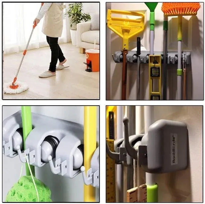 Wall Mounted Broom and Toiletries Organizer Holder Dubai UAE wall mounted organizer holder for brooms mops toiletries cleaning tools and space saving home storage