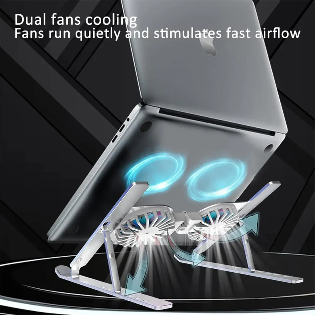 Foldable Dual Fan Laptop Cooling Stand Dubai UAE portable adjustable laptop cooler for gaming work and everyday use