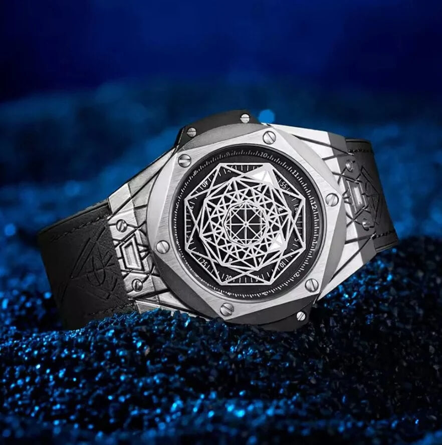 Prestige Leather Quartz Watch for Men – Luxury Business & Casual Timepiece | Emirasouq