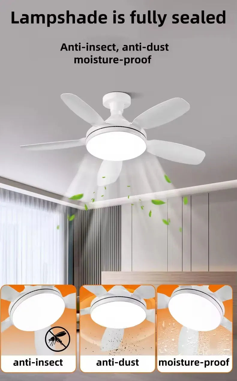 Torima LED Socket Fan Light 50W Ceiling Fan Lamp Dubai UAE energy efficient LED ceiling fan light with bright illumination and cooling airflow