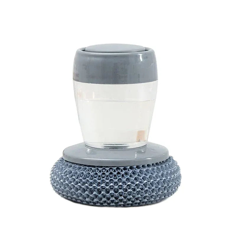 Soap Dispensing Pot Cleaning Brush with Replaceable Head Dubai UAE kitchen cleaning brush with built in soap dispenser replaceable scrub head for pots pans and dishes