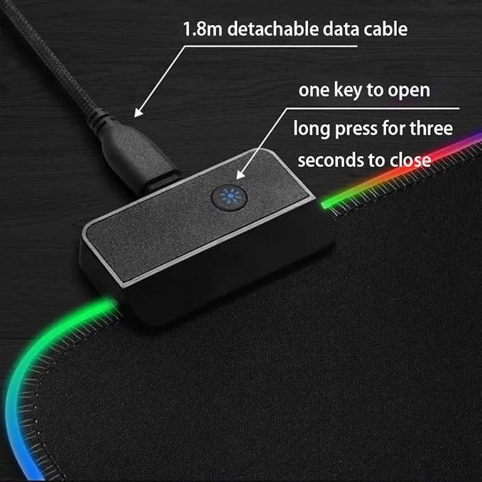 RGB Gaming Mouse Mat with LED Lighting Dubai UAE large gaming mouse pad with RGB lighting for smooth tracking and immersive gameplay