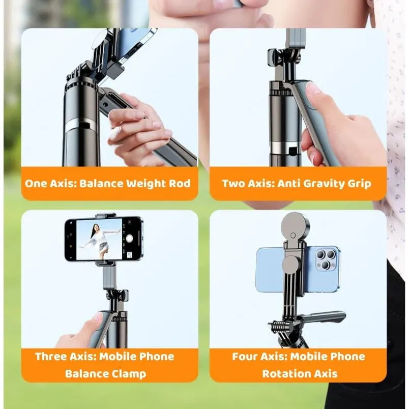 Selfie Stick Tripod with Grip Handle and Bluetooth Dubai UAE portable smartphone selfie stick tripod with ergonomic grip handle and Bluetooth remote for photos videos vlogging and travel