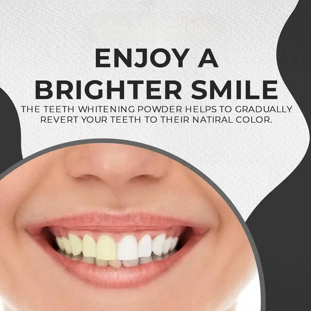 Activated Charcoal Teeth Whitening Powder 60ml Dubai UAE activated charcoal teeth whitening powder for daily oral care cleaner looking teeth and fresh breath