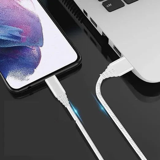 USB to Type C Fast Charging Cable 1M Nylon Braided Dubai UAE durable USB to USB C fast charging cable with nylon braided design for smartphones tablets and accessories