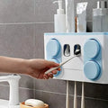 Wall Mounted Bathroom Organizer with Toothpaste Dispenser Dubai UAE wall mounted bathroom organizer with automatic toothpaste dispenser toothbrush holder and space saving storage