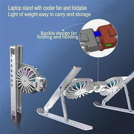 Foldable Dual Fan Laptop Cooling Stand Dubai UAE portable adjustable laptop cooler for gaming work and everyday use