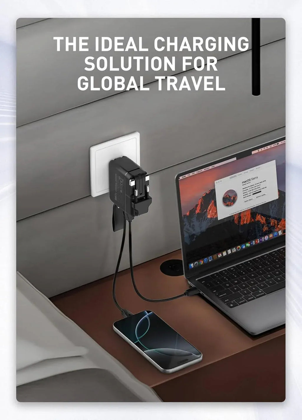 65W GaN Fast Charger with USB C and USB A Dubai UAE compact GaN fast charger for laptops smartphones tablets and USB powered devices