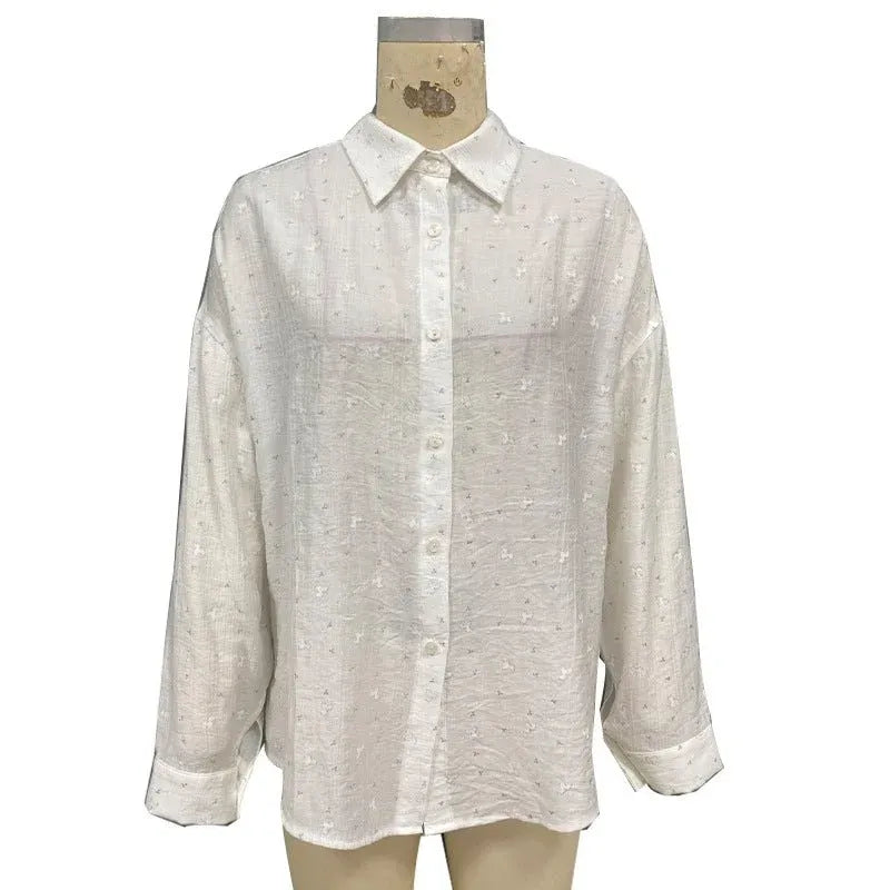 Elegant White Crepe Loose Fit Shirt Cardigan Dubai UAE women's white crepe shirt cardigan with relaxed loose fit for casual wear office and everyday style