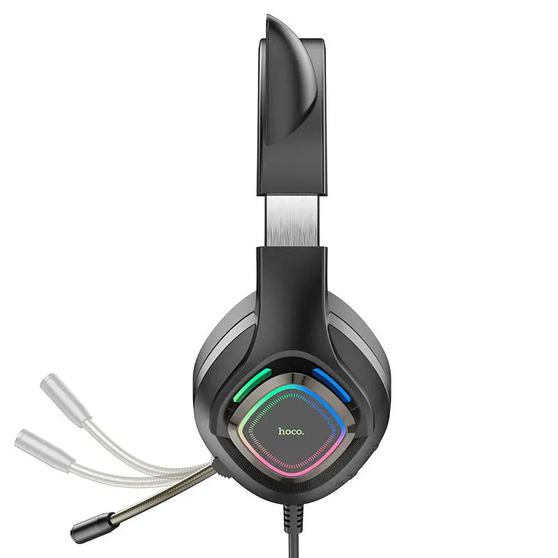 Hoco W107 Luminous Cat Gaming Headset Dubai UAE RGB gaming headphones with cat ears immersive stereo sound and comfortable over ear design