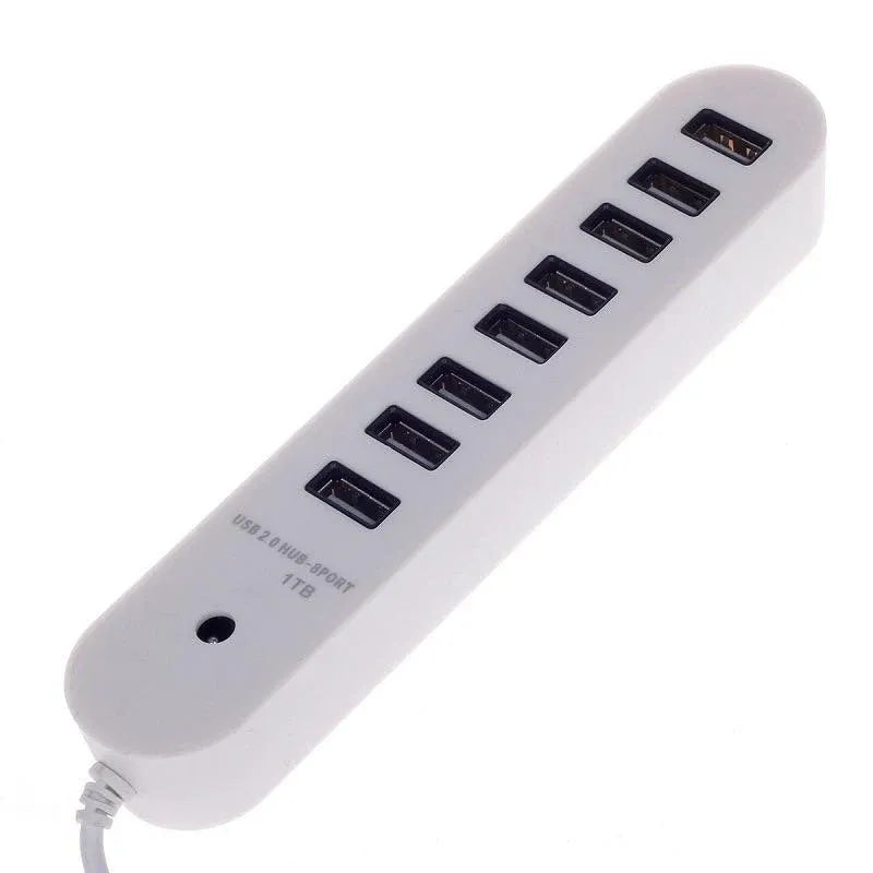 8 Port USB 2.0 Hub Multi USB Splitter Dubai UAE high speed USB hub for connecting laptops desktops keyboards mouse and USB devices