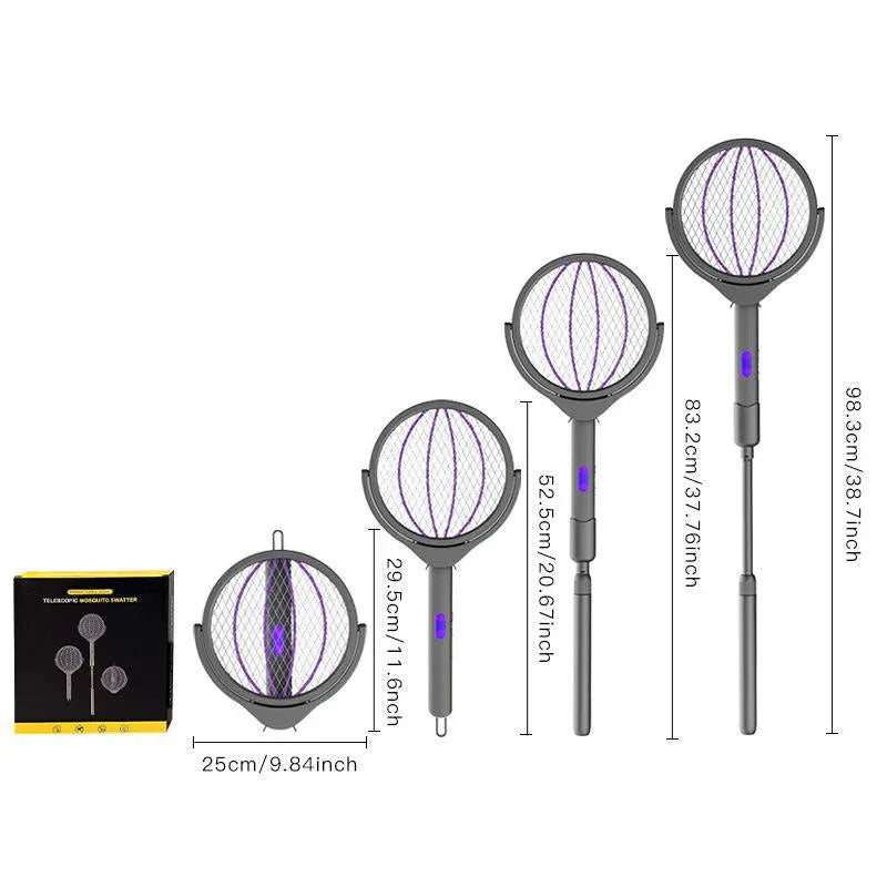 Telescopic Electric Mosquito Swatter Racket Dubai UAE rechargeable mosquito killer racket with extendable handle for indoor and outdoor insect control