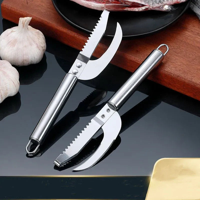 3 in 1 Stainless Steel Fish Scale Scraper Tool Dubai UAE multifunction seafood cleaning tool for scaling scraping and gutting fish