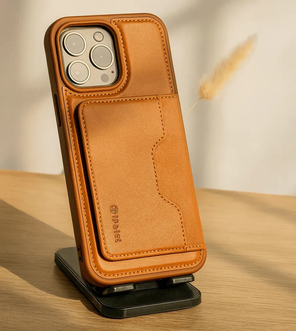 iPefet Leather Wallet Case for iPhone Dubai UAE premium leather wallet case for iPhone with card holder shock protection and stylish design