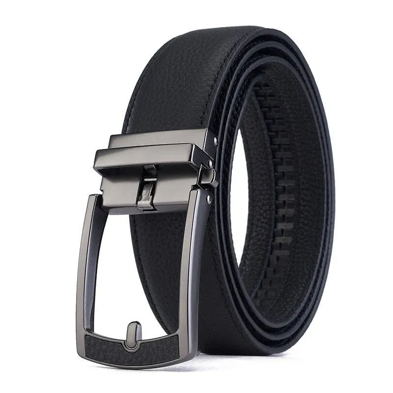 Men's Genuine Leather Automatic Buckle Belt Dubai UAE premium men's leather belt with automatic buckle for business and casual wear