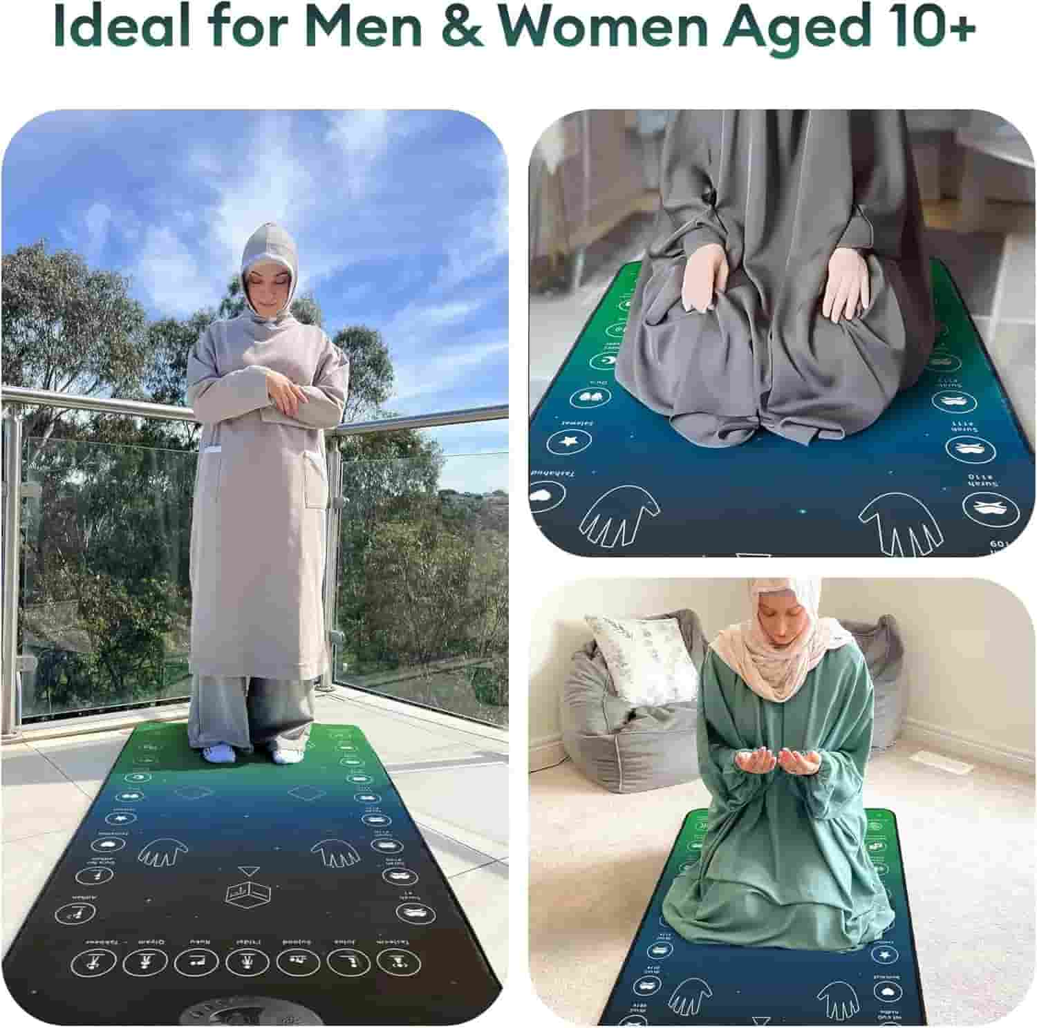Smart Interactive Prayer Mat for Adults Dubai UAE interactive prayer mat for adults with guided prayer learning audio support and Islamic worship practice