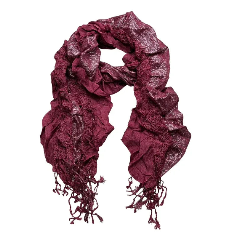 2 Piece Metallic Crinkle Evening Scarf Set Dubai UAE elegant metallic crinkle scarf set for evening wear parties weddings and special occasions