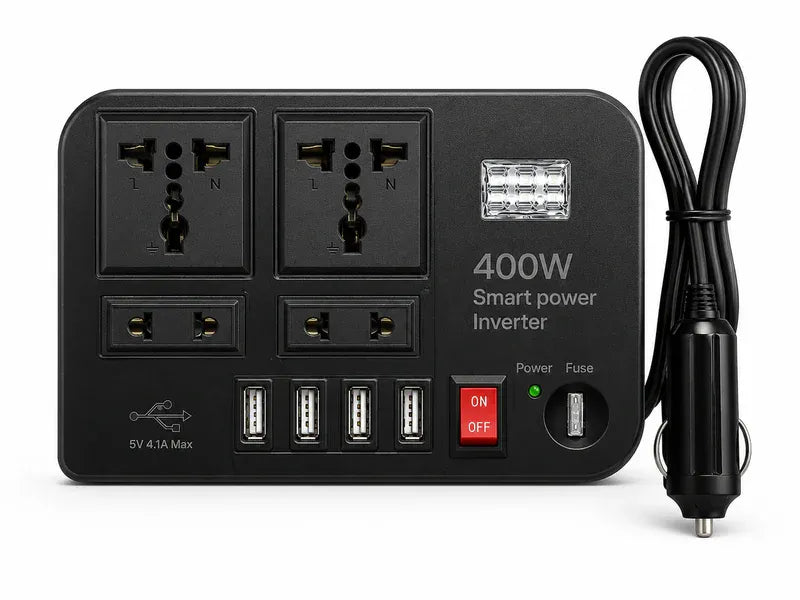 400W Multi Port Smart Car Power Inverter Dubai UAE portable car power inverter with multiple charging ports for laptops phones and travel devices