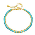 Elegant Turquoise Bracelet with 18K Gold Plating Dubai UAE luxury women's bracelet featuring turquoise accents and premium gold plated finish